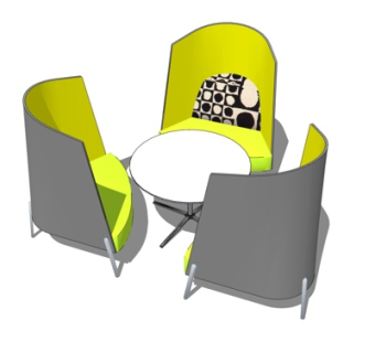 现代休闲桌椅su模型