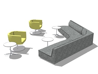 现代休闲沙发su模型