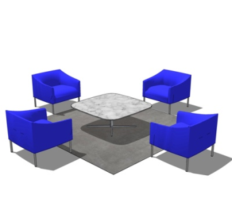 现代休闲桌椅su模型
