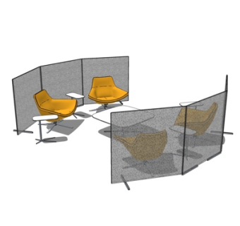 现代休闲桌椅su模型