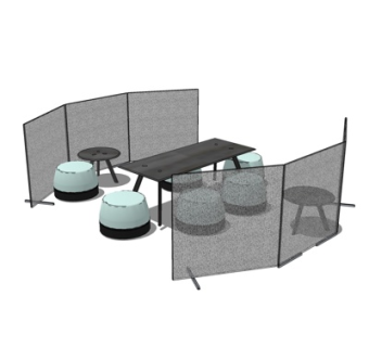 现代休闲桌椅su模型