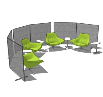 现代休闲桌椅su模型