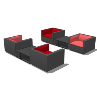 现代休闲桌椅su模型