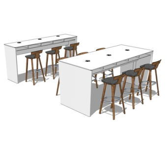 现代休闲桌椅su模型