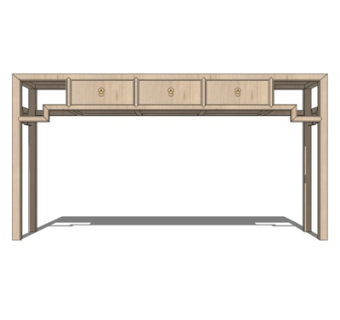 新中式端景柜su模型