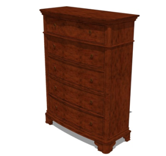 美式边柜su模型