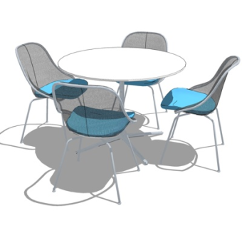 现代休闲桌椅su模型