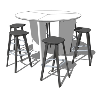 现代休闲桌椅su模型