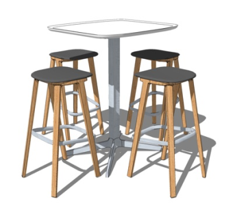 现代休闲桌椅su模型