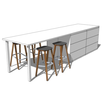 现代休闲桌椅su模型