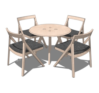 现代休闲桌椅su模型