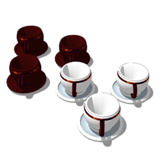 简欧茶杯su模型