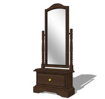 美式穿衣镜su模型