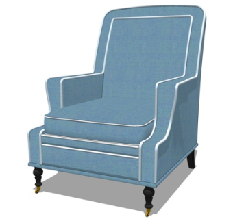 新中式单人沙发su模型