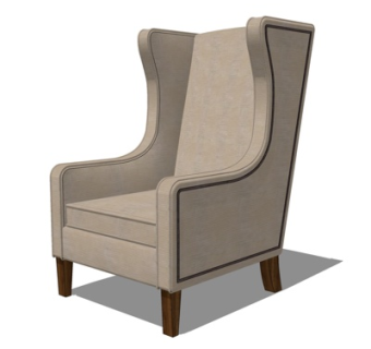 简欧单人沙发su模型