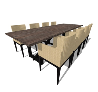 现代餐桌su模型