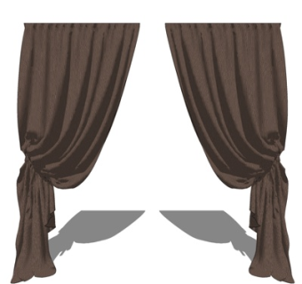 美式窗帘su模型