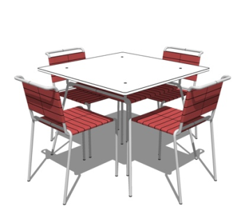 现代休闲桌椅su模型