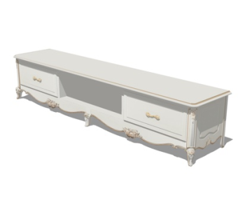 简欧电视柜su模型