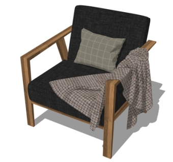 北欧单人沙发su模型