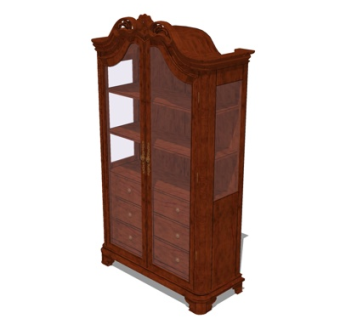 欧式装饰柜su模型