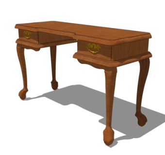 简欧书桌su模型