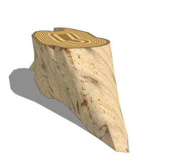 自然风树桩凳子su模型