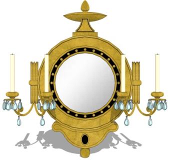 欧式烛台灯su模型