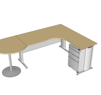 现代书桌su模型