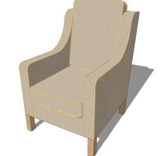 新中式单人沙发su模型