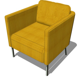 现代单人沙发su模型