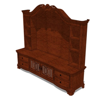 欧式电视柜su模型