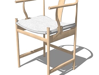 新中式单椅su模型