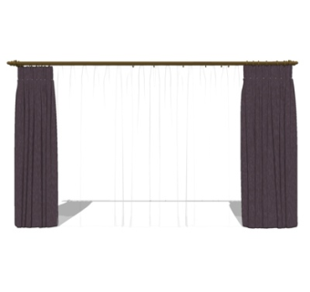 现代窗帘su模型