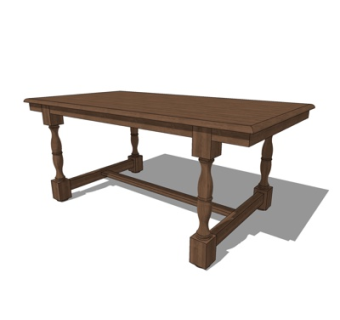 欧式餐桌su模型