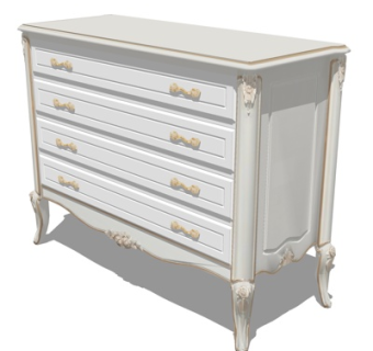 欧式边柜su模型