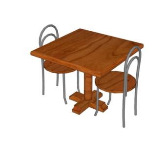 现代休闲桌椅su模型