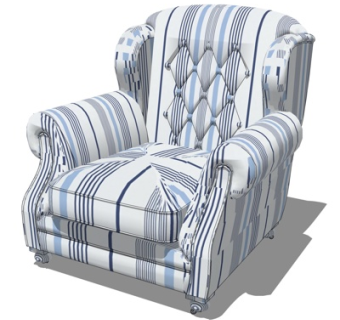 简欧单人沙发su模型