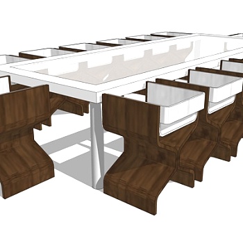 现代餐桌椅su模型