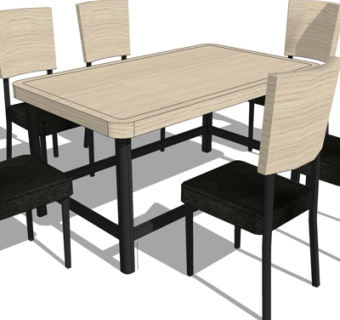 现代餐桌椅su模型