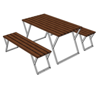 现代户外休闲桌椅su模型