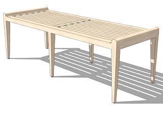 现代床尾凳su模型