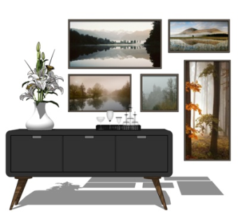 现代斗柜su模型