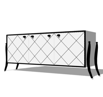 简欧斗柜su模型