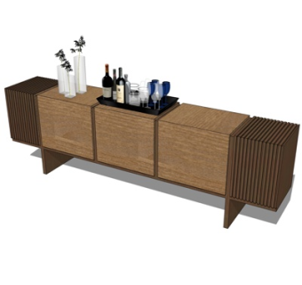 新中式斗柜su模型