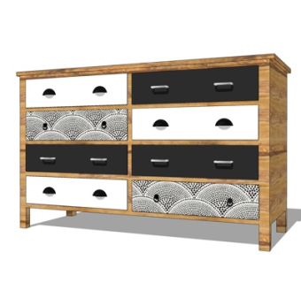 现代斗柜su模型