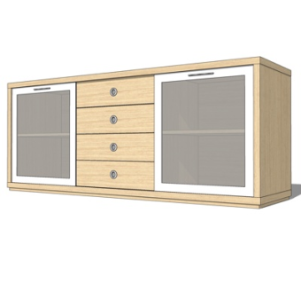 现代斗柜su模型