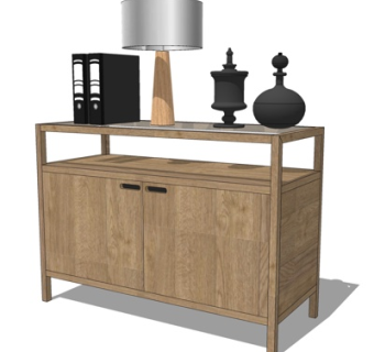 新中式斗柜su模型