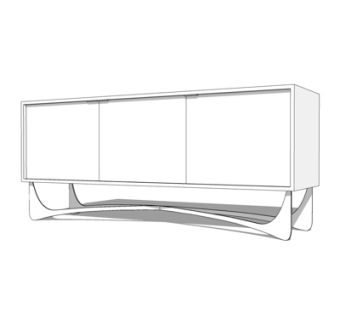 现代斗柜su模型