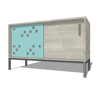 现代斗柜su模型